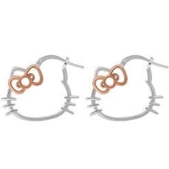 JACMEL JEWELRY INC Hello Kitty Sterling Silver Hoop Earrings