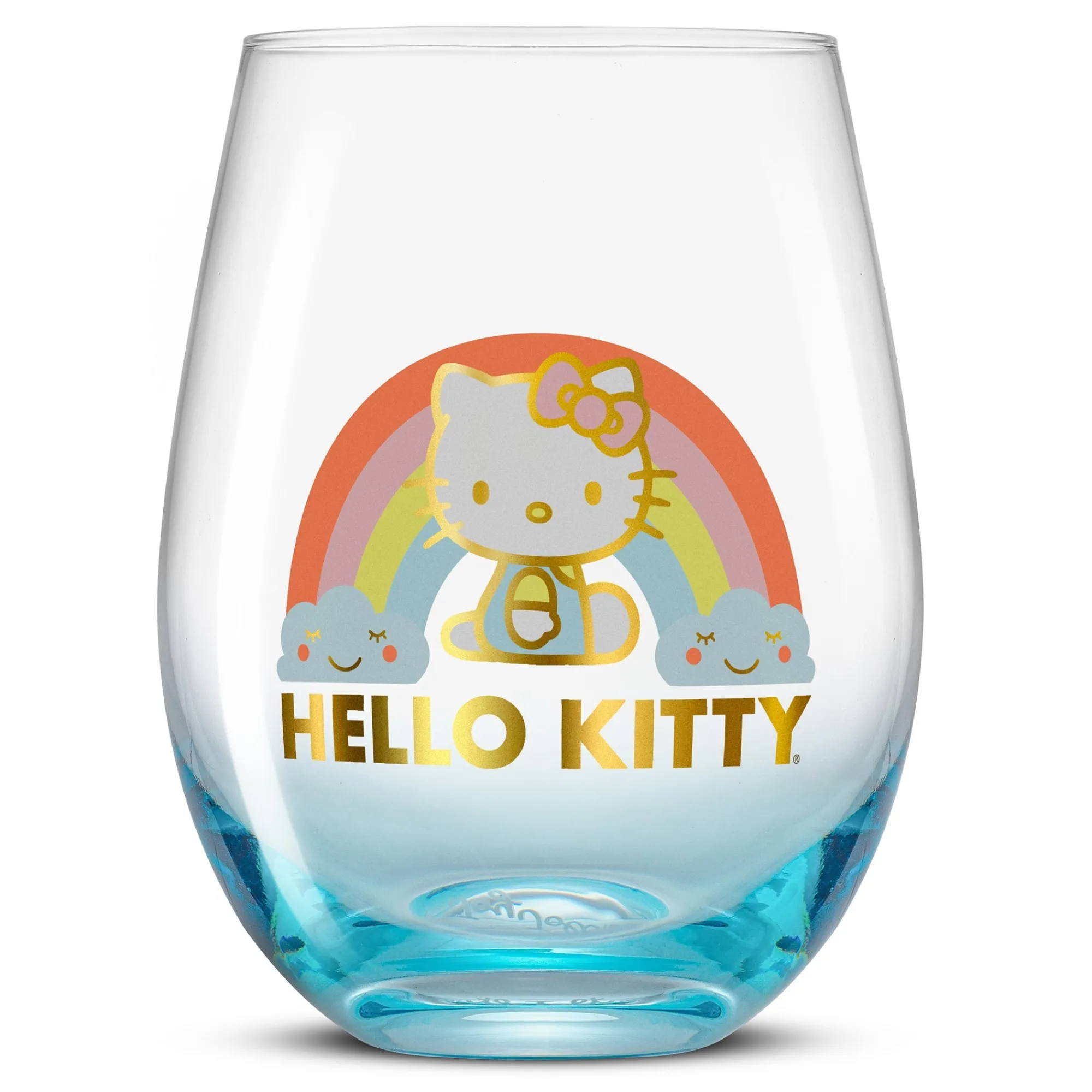 JoyJolt Hello Kitty Sweet Rainbow Stemless Glasses (Set of 4)
