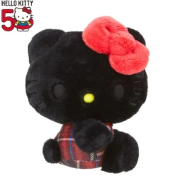 Japan Original Hello Kitty 50th Anniv. Plush Mascot (Black Tartan)