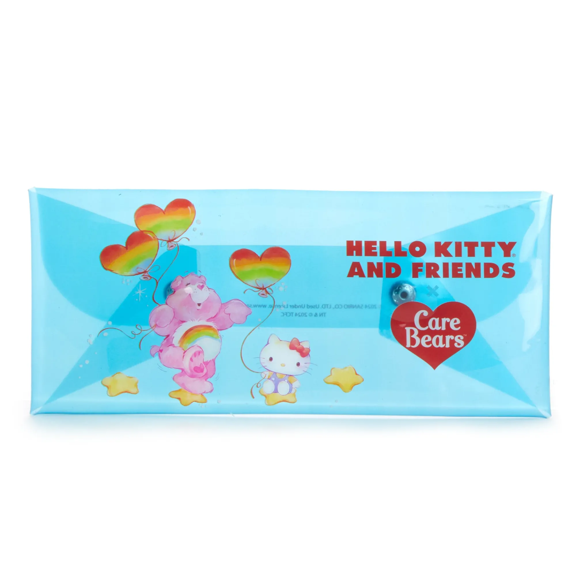 BIOWORLD Hello Kitty x Care Bears Translucent Blue Pencil Case