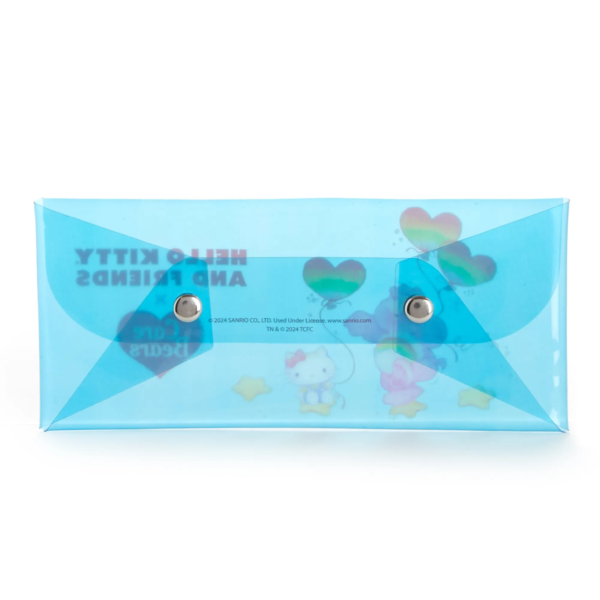 BIOWORLD Hello Kitty x Care Bears Translucent Blue Pencil Case