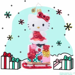 RAUCH BRANDS Hello Kitty x Christopher Radko Handmade Glass Ornament (Happy Holidays)
