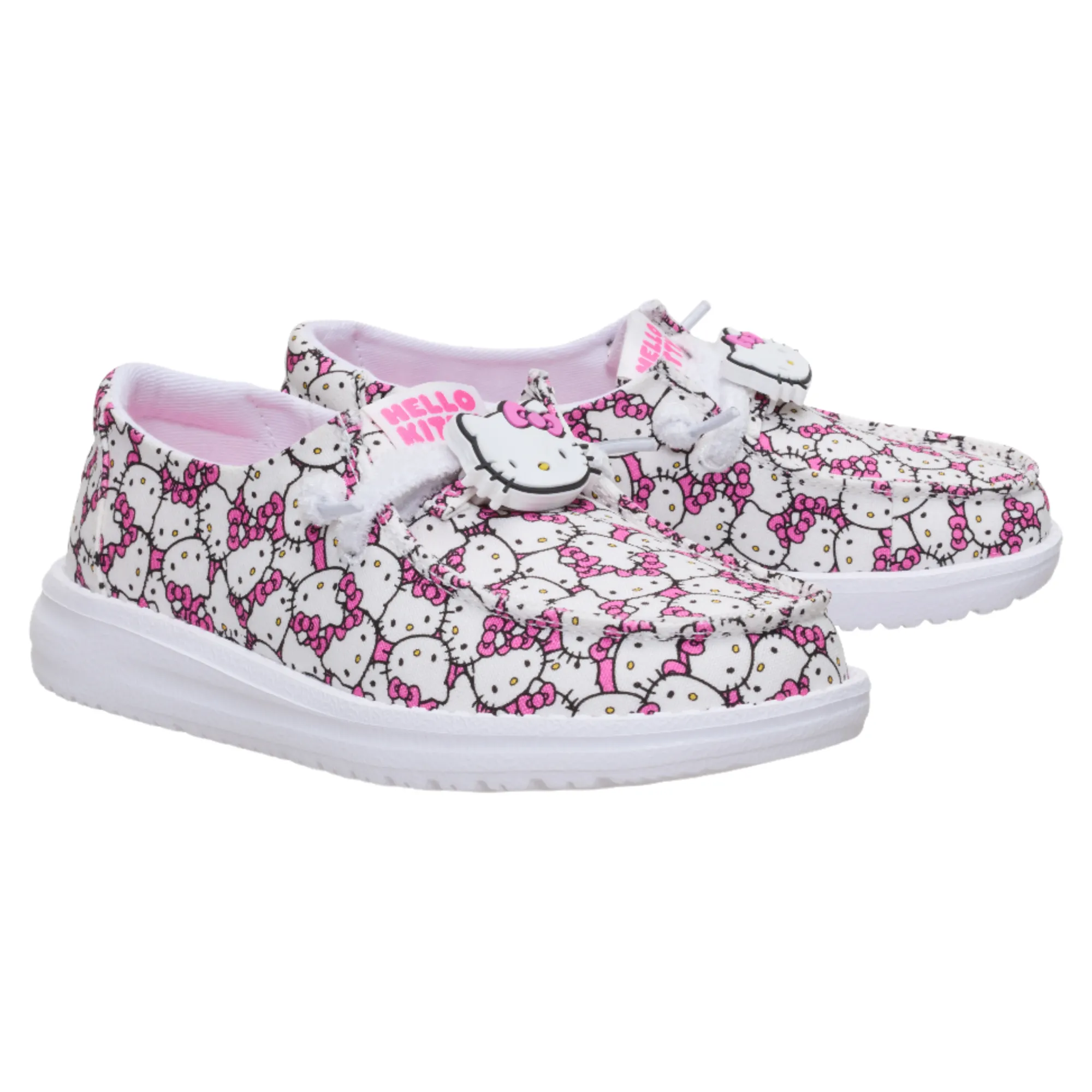 Kids Hey Dude Inc Hello Kitty x HEYDUDE Wendy All-Over Print Slip-On Shoe (Youth)