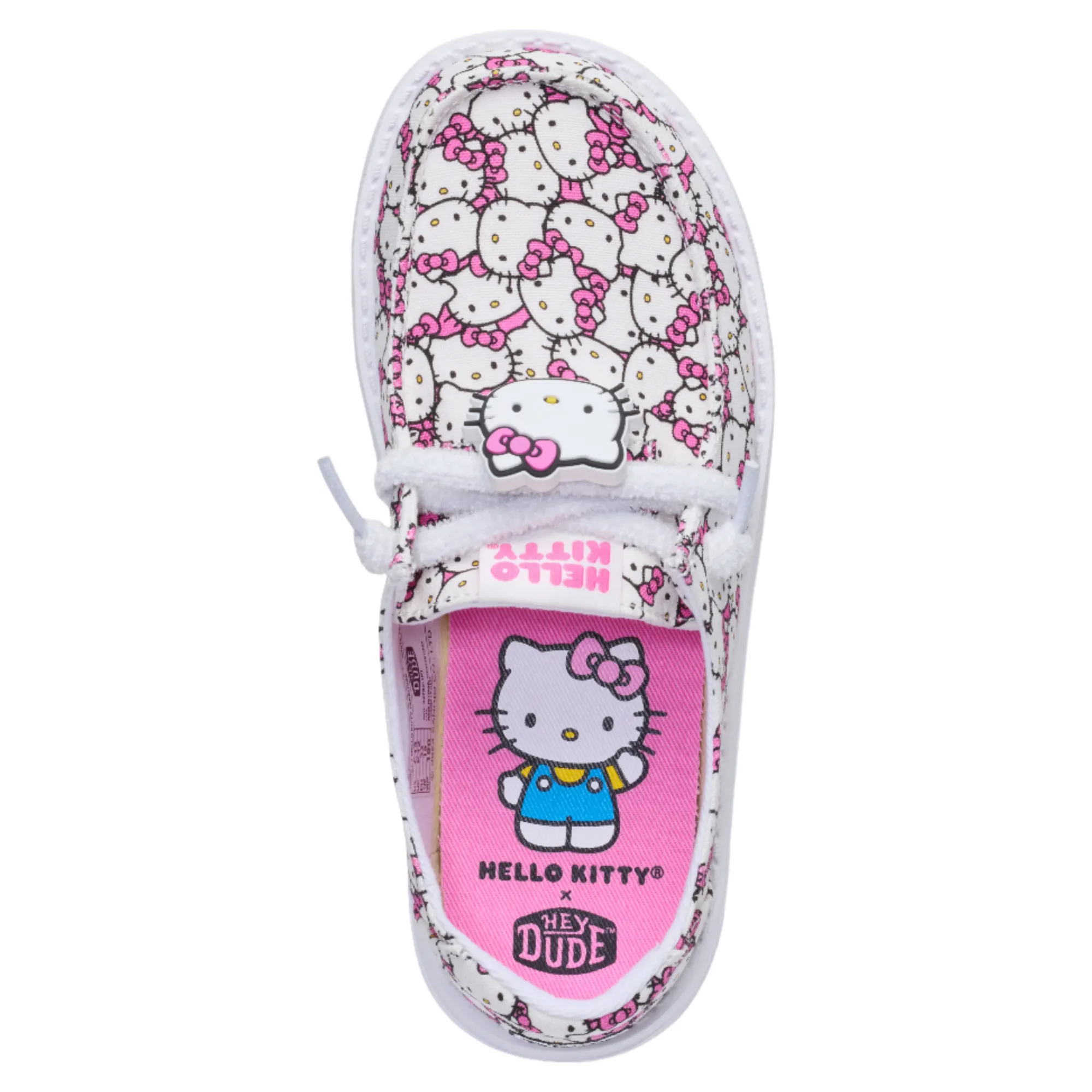 Kids Hey Dude Inc Hello Kitty x HEYDUDE Wendy All-Over Print Slip-On Shoe (Youth)