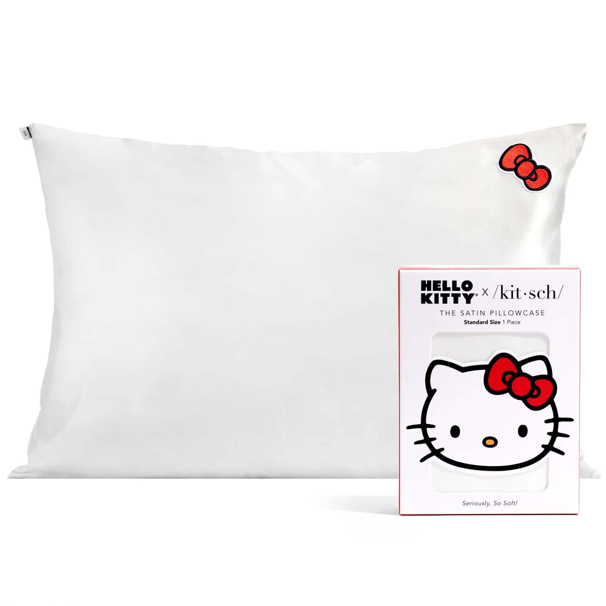 Kitsch LLC Hello Kitty x Kitsch Bow Pillowcase (Solid )
