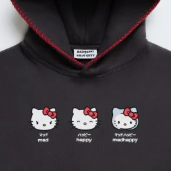 MADHAPPY Hello Kitty x Emotions Midweight Fleece Hoodie (Noir)