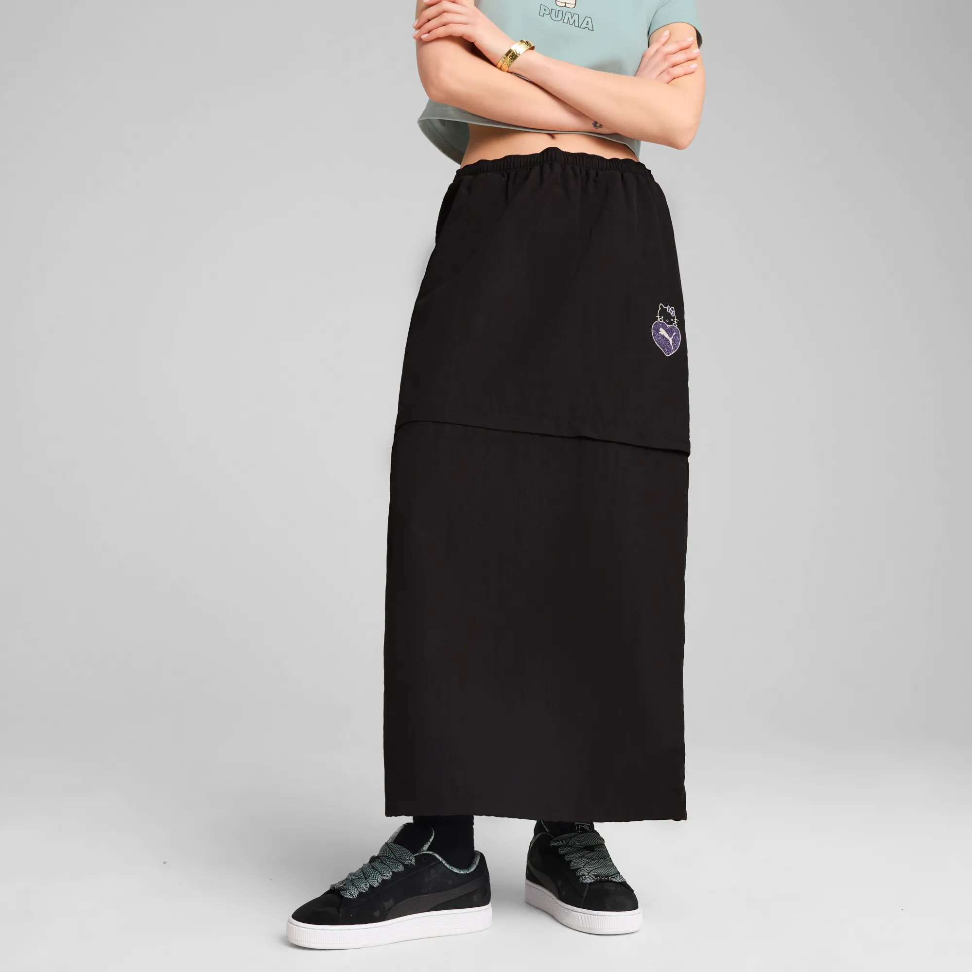 PUMA Hello Kitty x Woven Convertible Maxi Skirt ( Black)