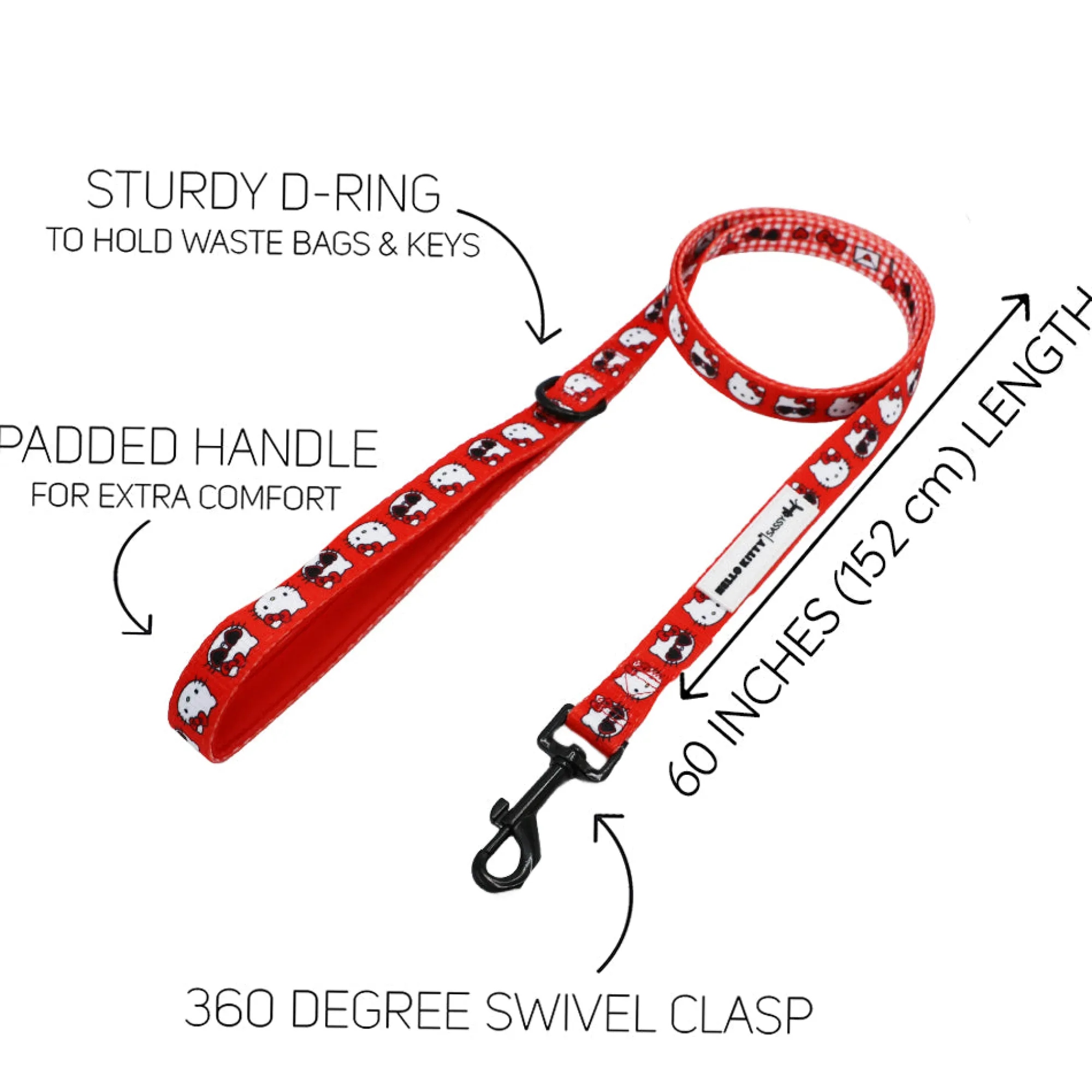 SASSY WOOF Hello Kitty x Dog Leash (Classic )