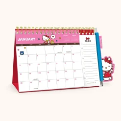 Studio Oh! Hello Kitty x 2026 Standing Desk Easel Calendar with Pen Holder