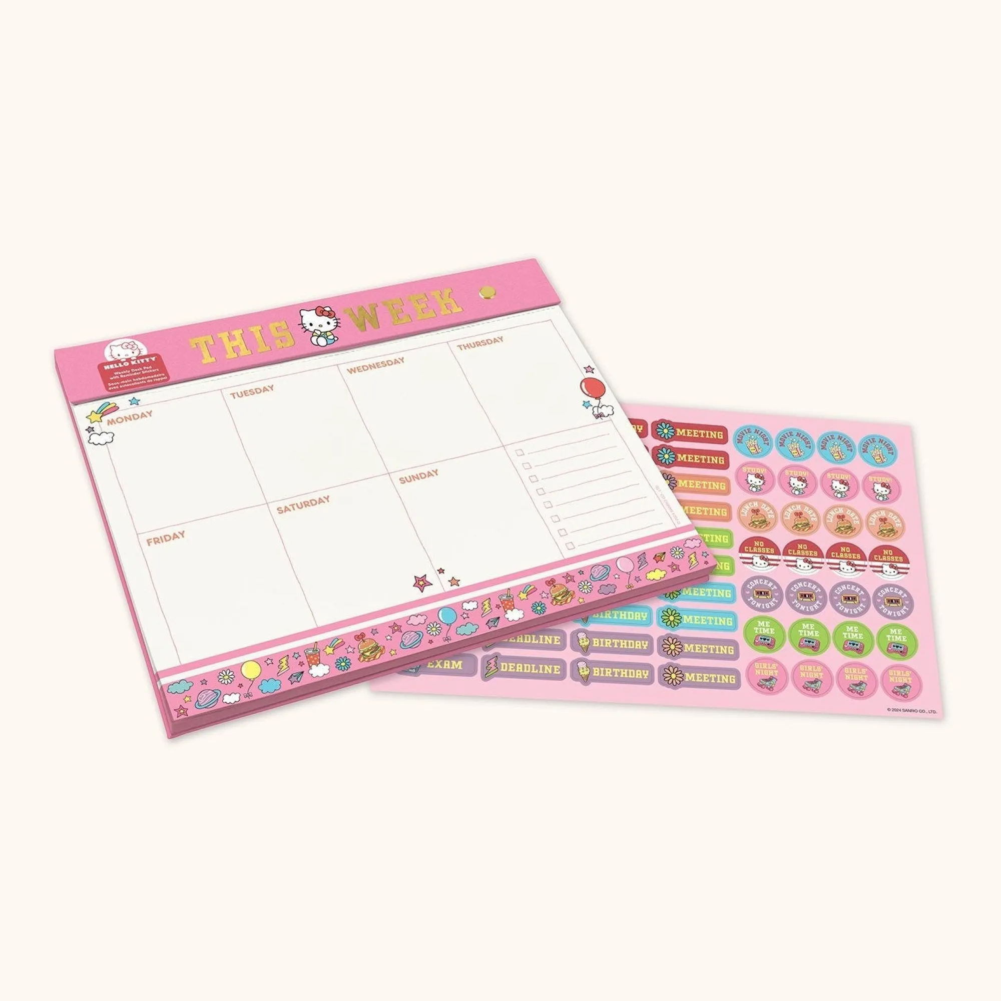 Studio Oh! Hello Kitty x College Letters Weekly Desk Pad