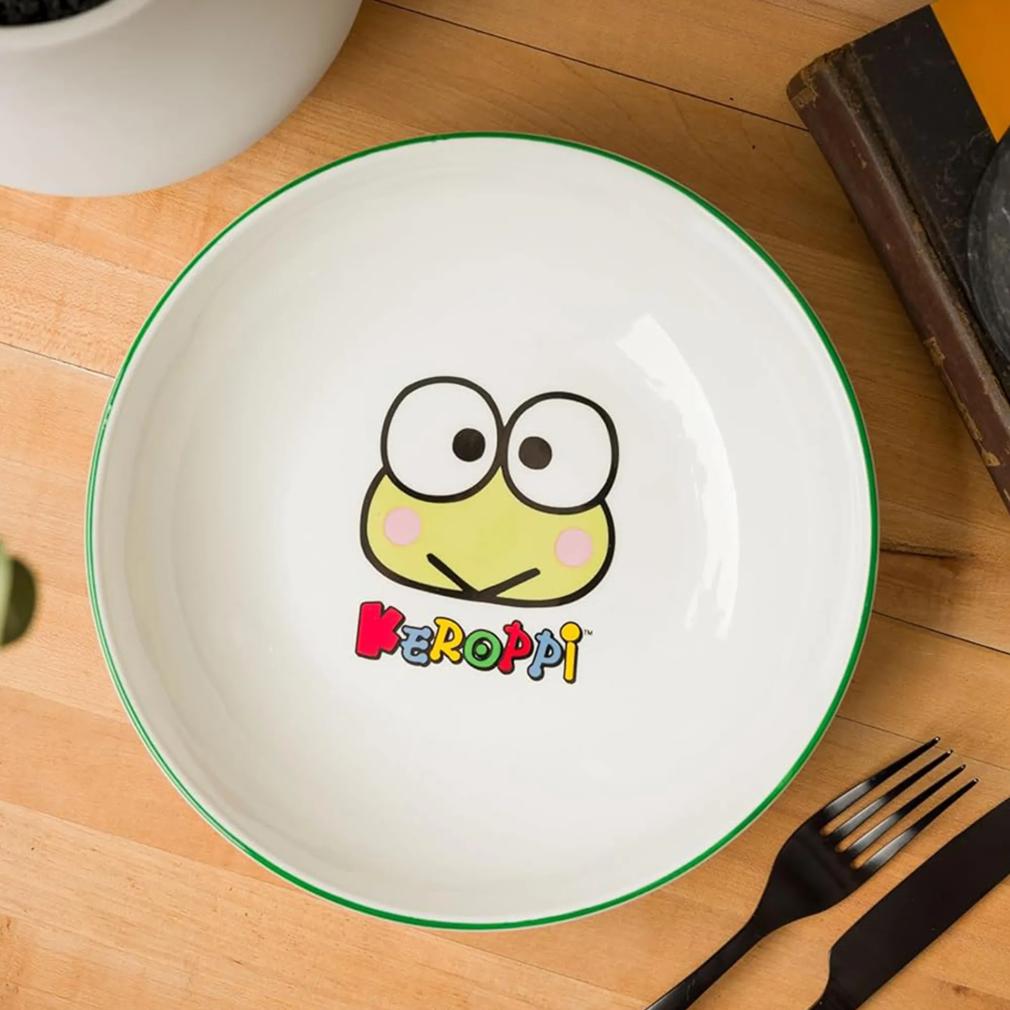 Silver Buffalo Keroppi Ceramic Dinner Bowl (Snacktime)