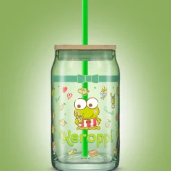 JoyJolt Keroppi Favorite Flavor Lidded Glass Tumbler