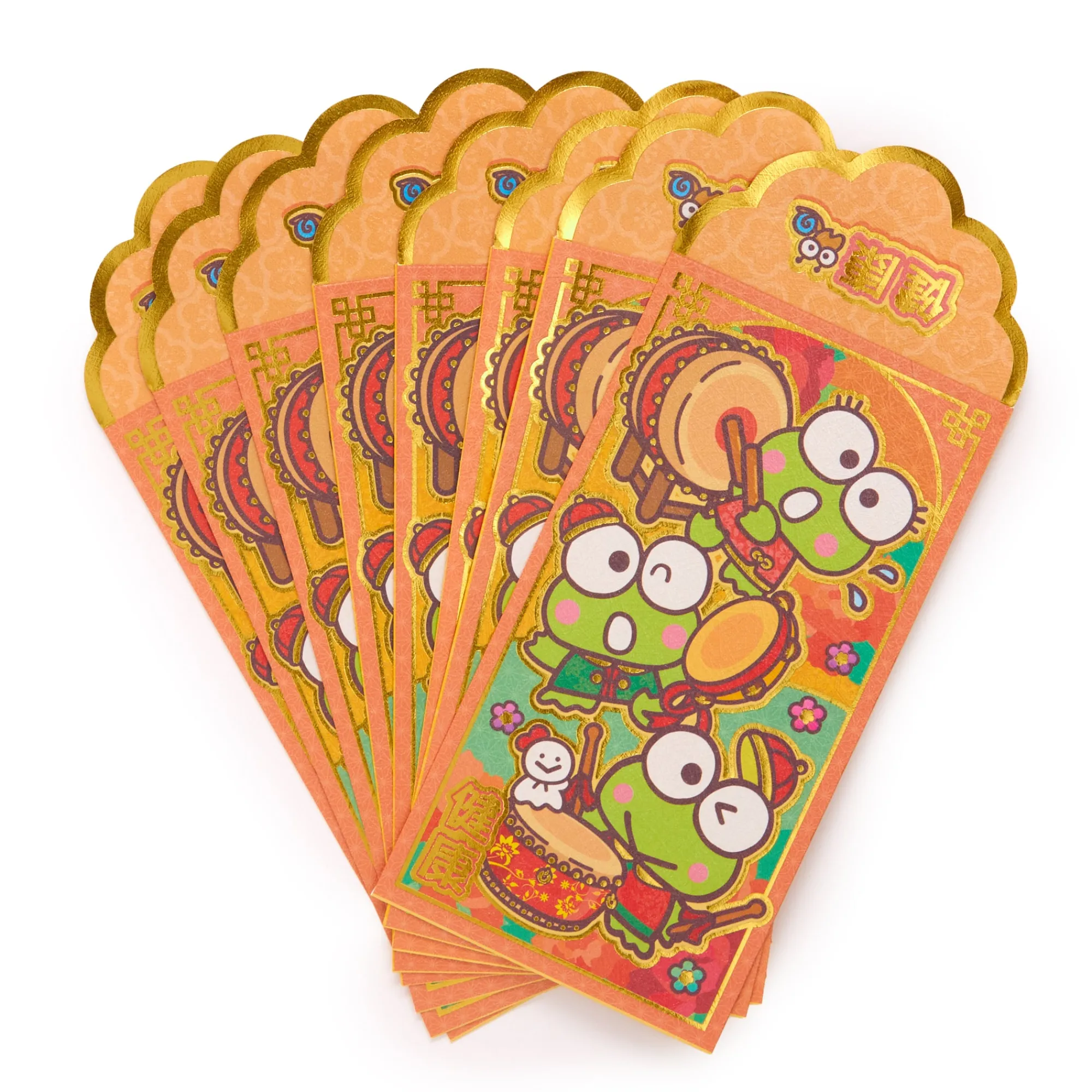 Global Original Keroppi 8-pc Vertical Enclosure Envelopes (Gold)