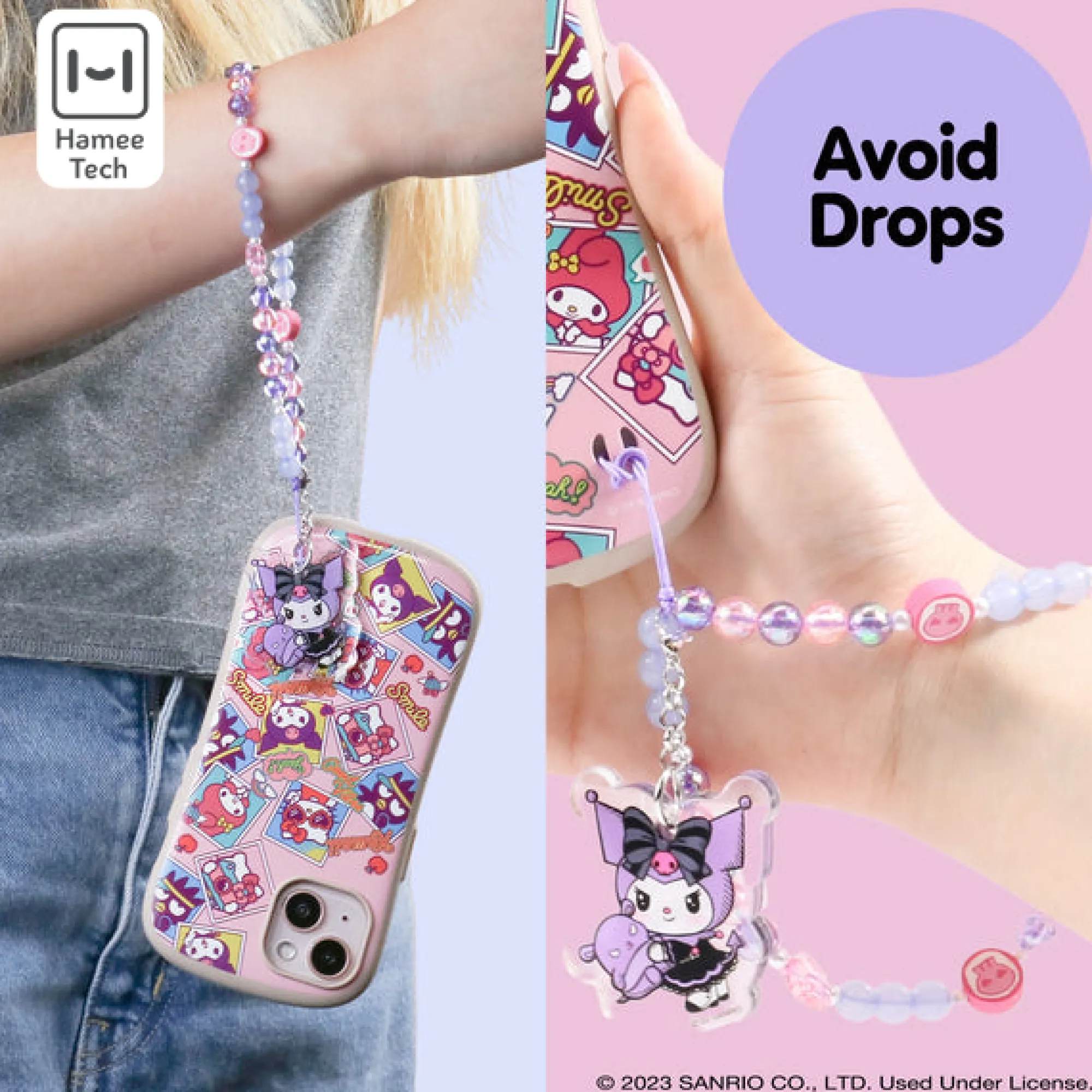 Hamee.com - Hamee US Kuromi Beaded Charm Mobile Phone Wrist Strap (Lolita Version)
