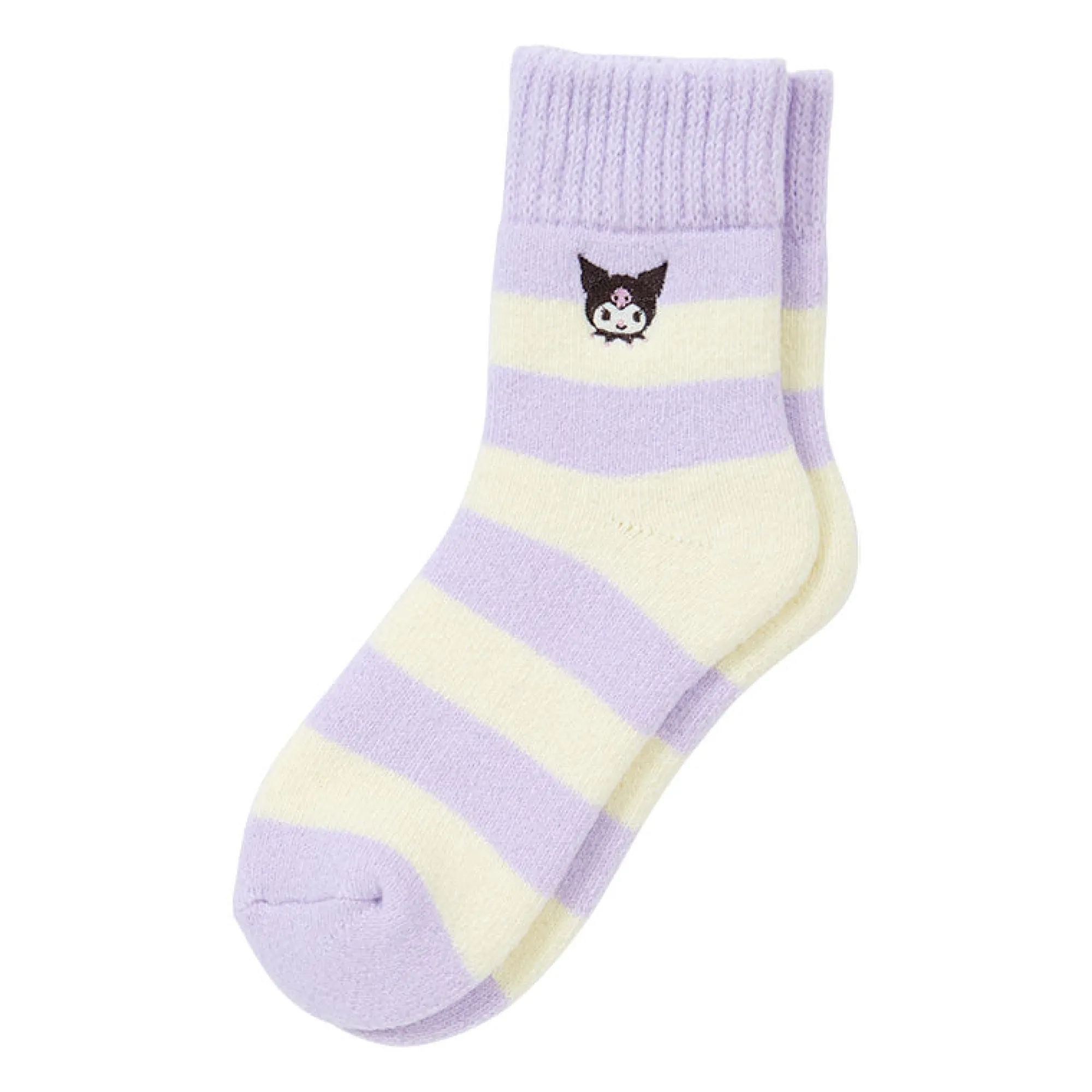 Japan Original Kuromi Cozy Cuff Striped Lounge Socks