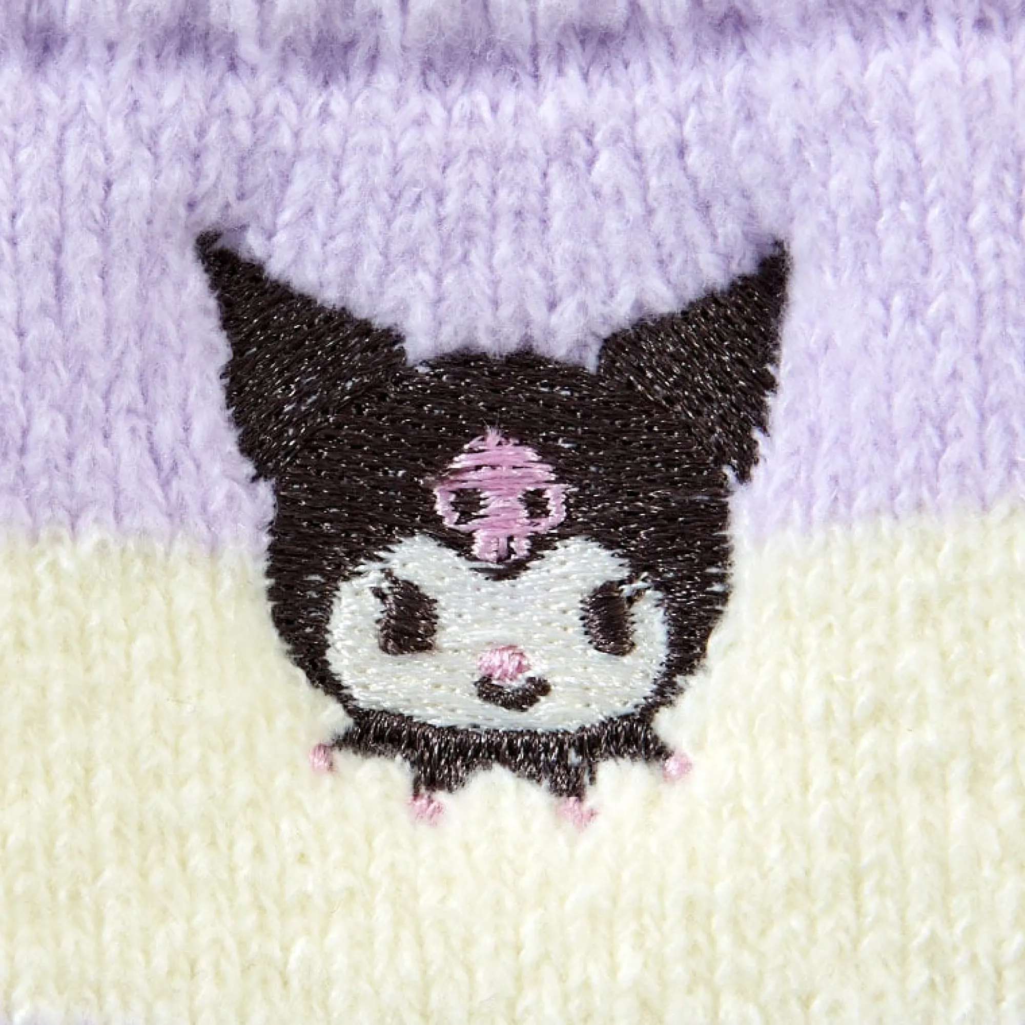 Japan Original Kuromi Cozy Cuff Striped Lounge Socks