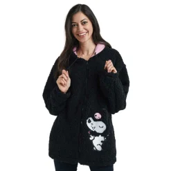 BIOWORLD Kuromi Cozy Sherpa Zip Lounge Hoodie