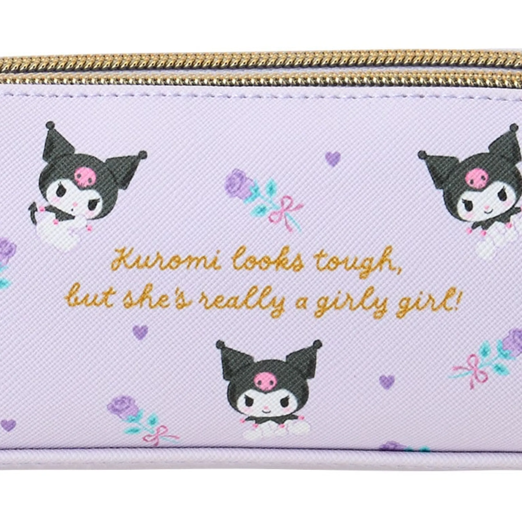 Japan Original Kuromi Dual Compartment Pencil Pouch