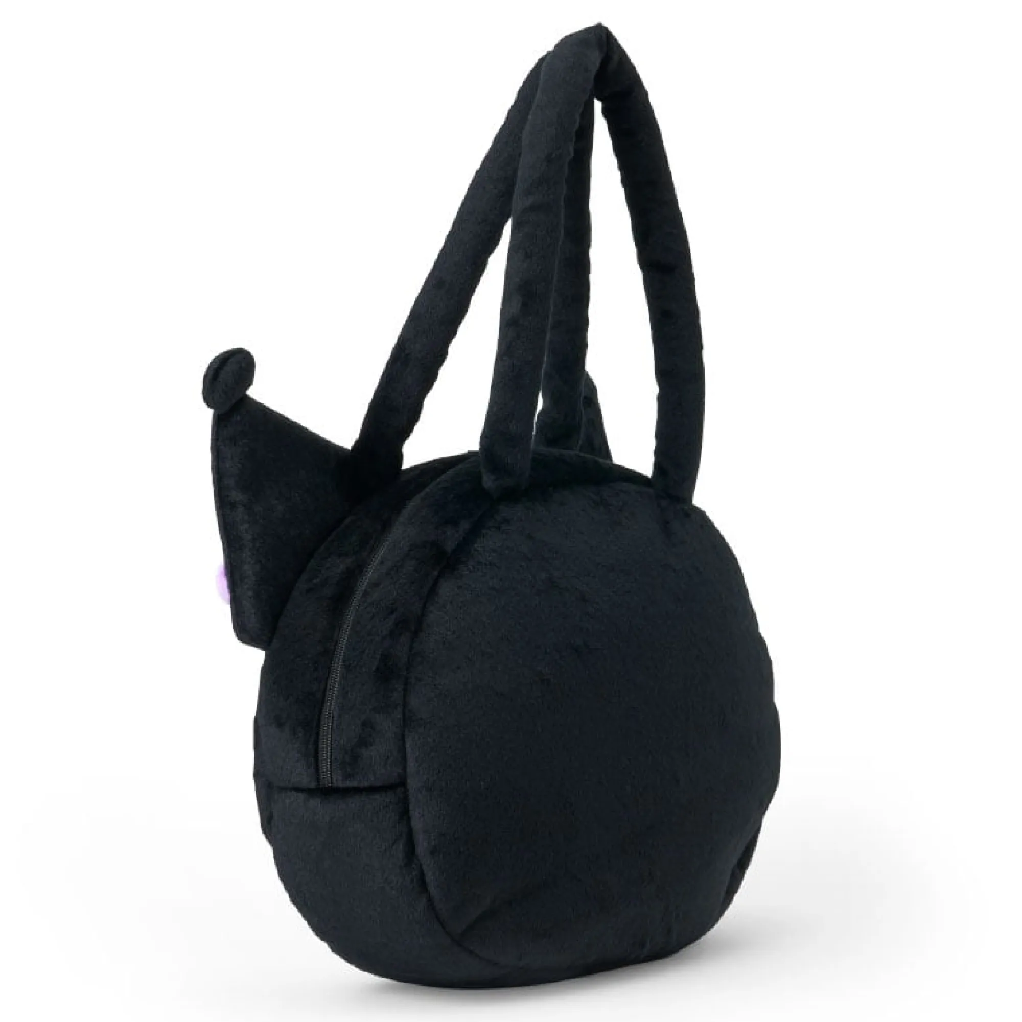 Japan Original Kuromi Plush Face Tote Bag