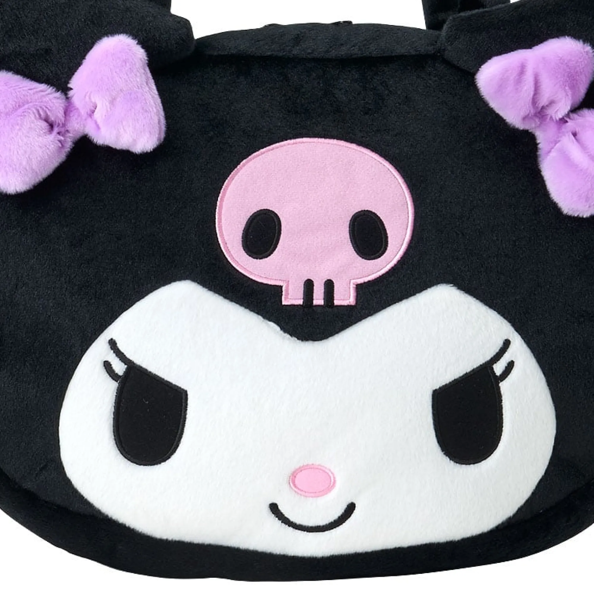 Japan Original Kuromi Plush Face Tote Bag