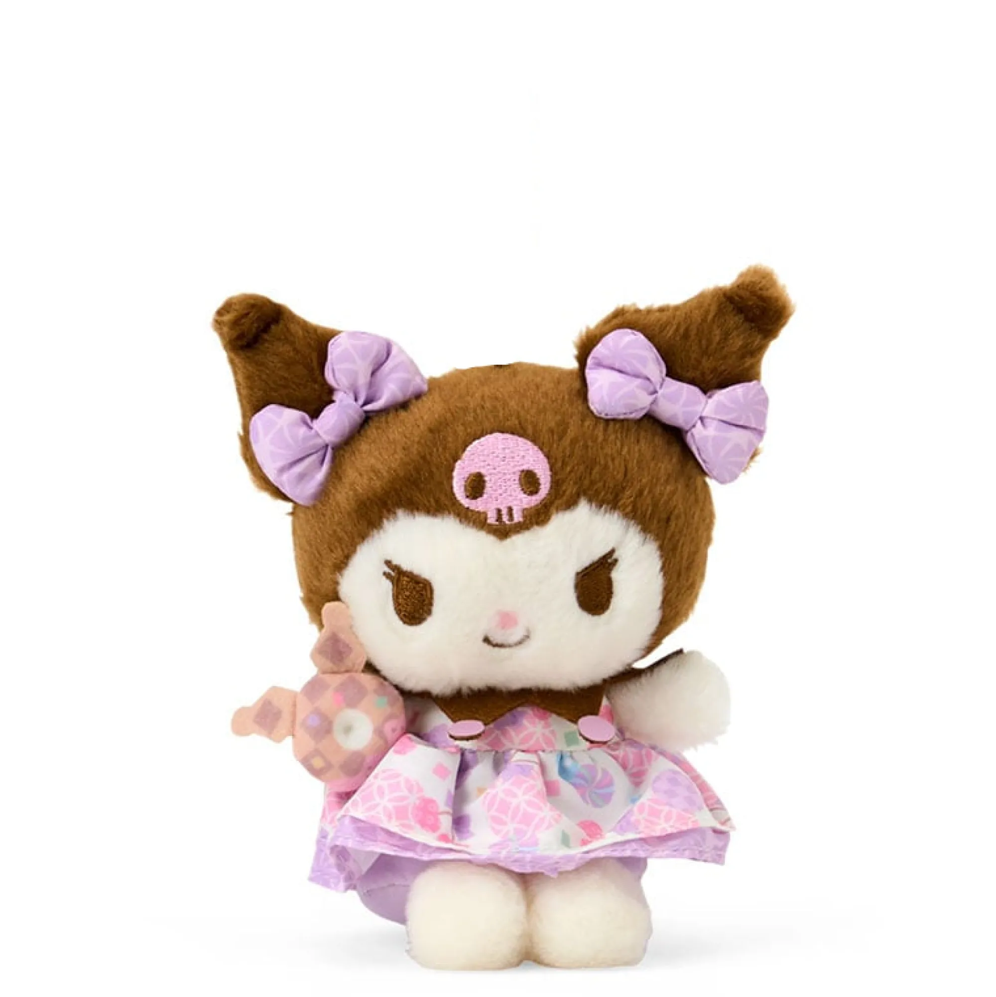 Japan Original Kuromi Plush Mascot Keychain (Retro Pastel Series)