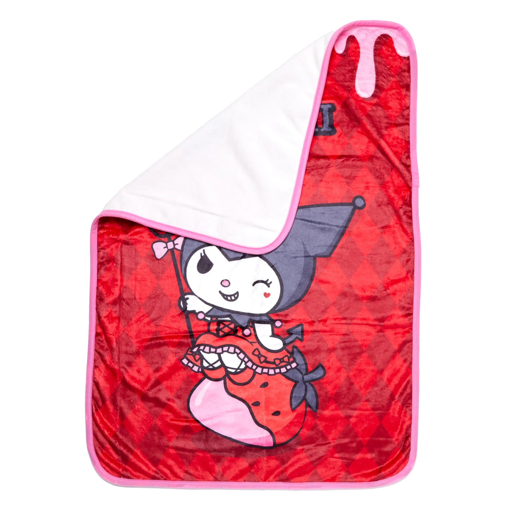 NAKAJIMA CORPORATION Kuromi Throw Blanket (Strawberry Treat Series)