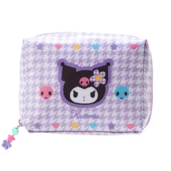 Japan Original Kuromi Zipper Pouch (Floral Houndstooth Series)