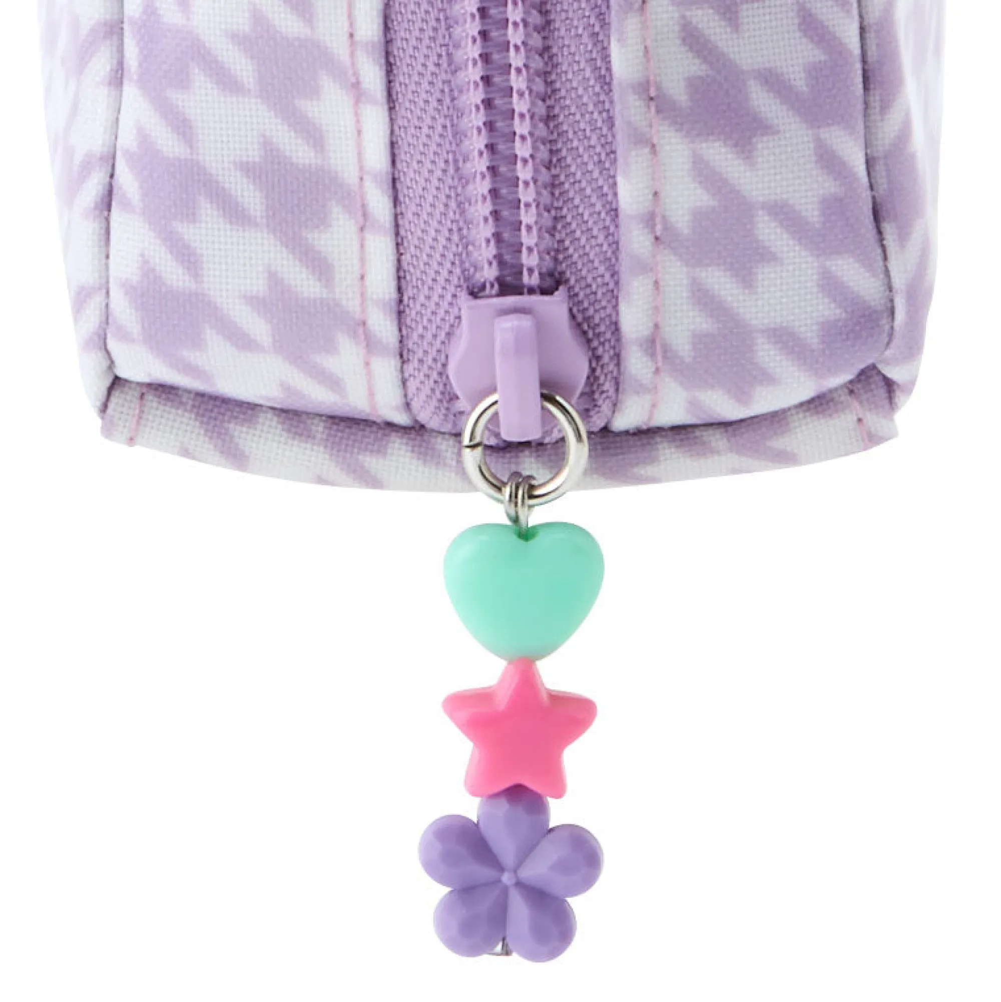 Japan Original Kuromi Zipper Pouch (Floral Houndstooth Series)