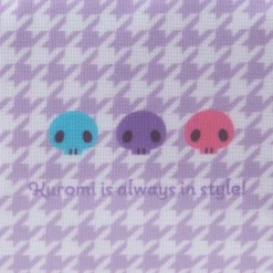 Japan Original Kuromi Zipper Pouch (Floral Houndstooth Series)