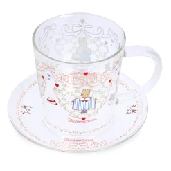Global Original Marron Cream Glass Cup and Saucer Set