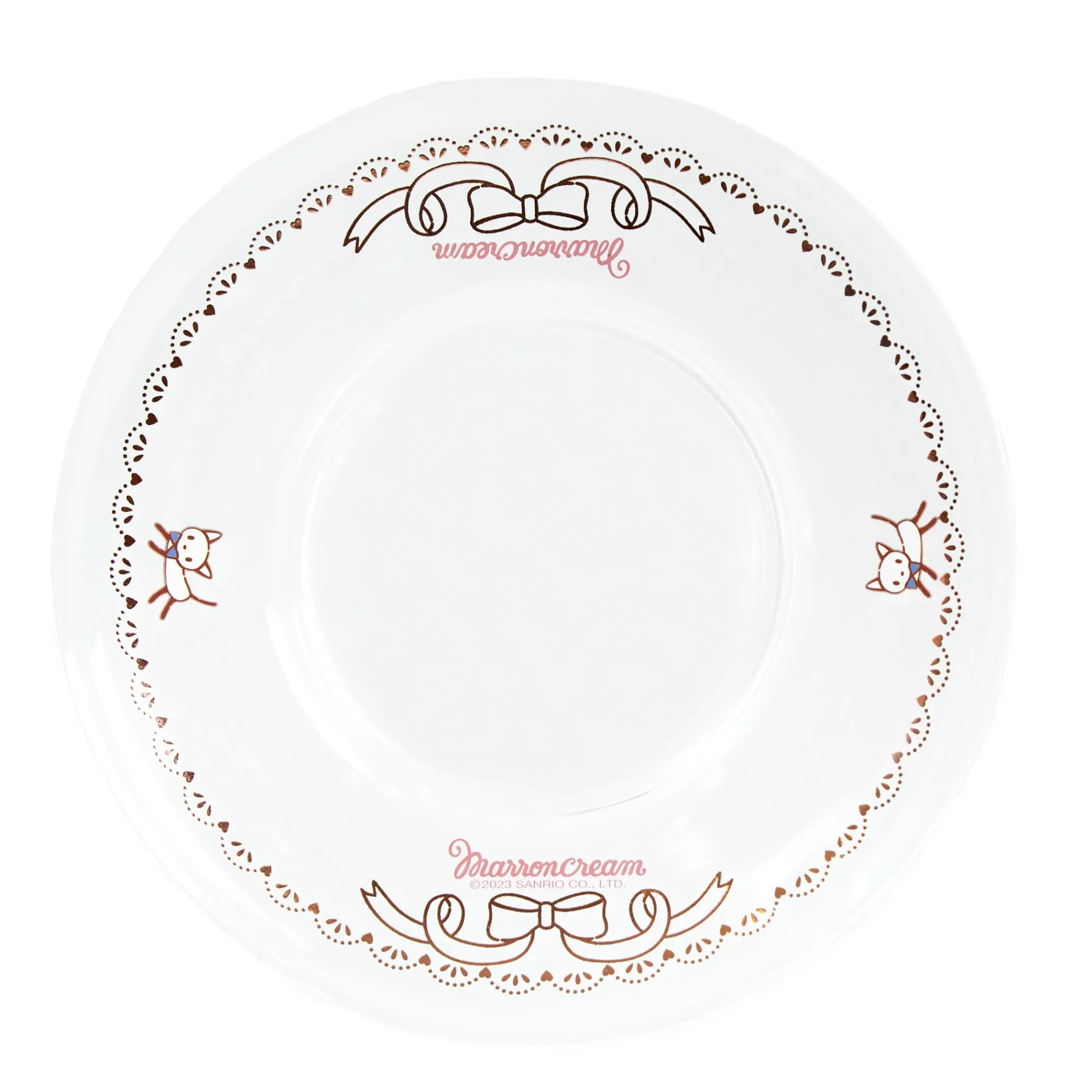 Global Original Marron Cream Glass Cup and Saucer Set