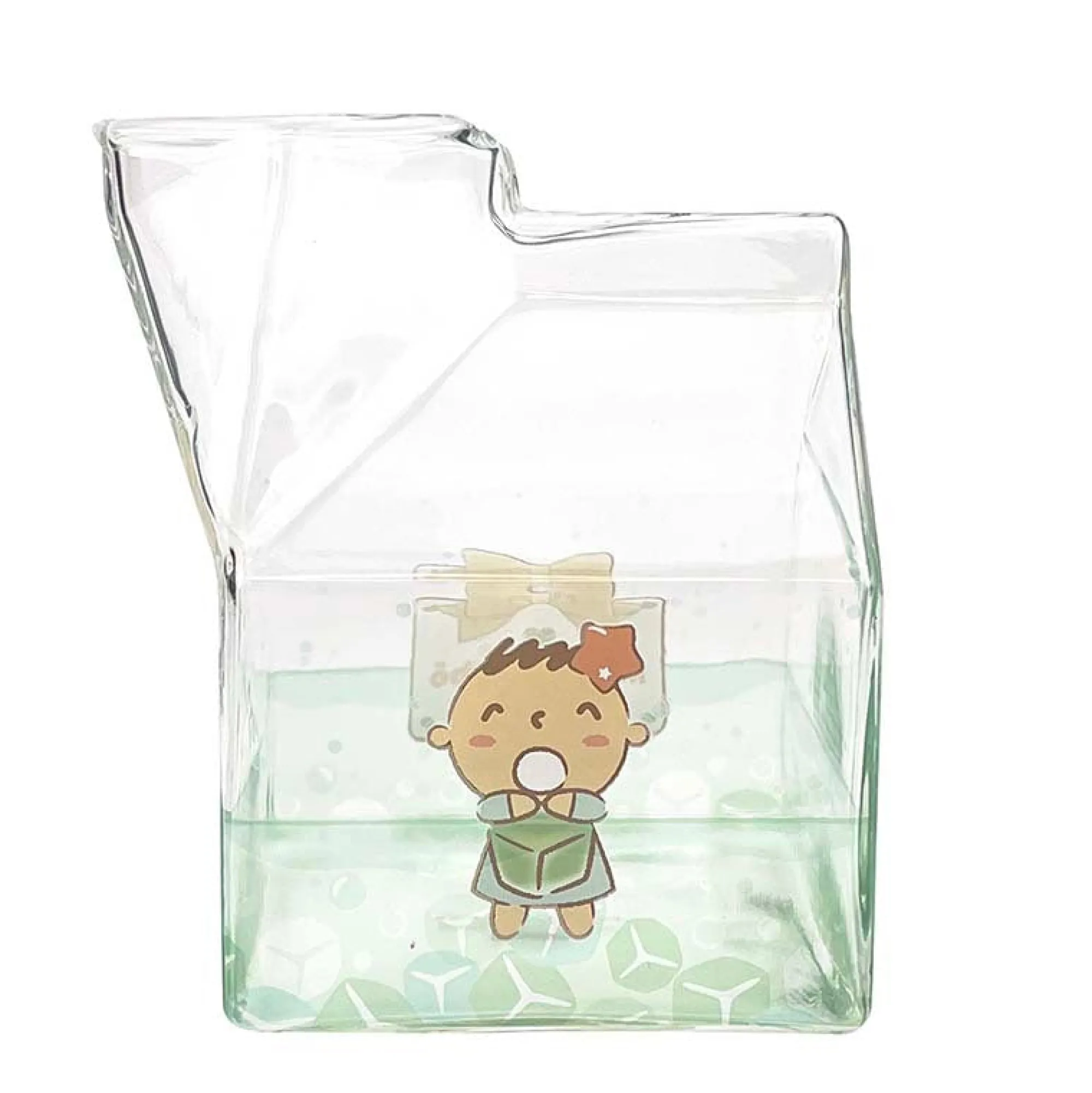 Global Original Minna No Tabo Kawaii Glass Milk Carton Cup