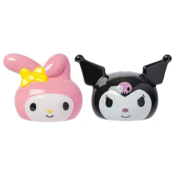 Silver Buffalo My Melody And Kuromi Sculpted Ceramic Salt and Pepper Set