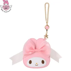 Japan Original My Melody Card Case with Key Reel (50th Anniv. Ribbon Series)