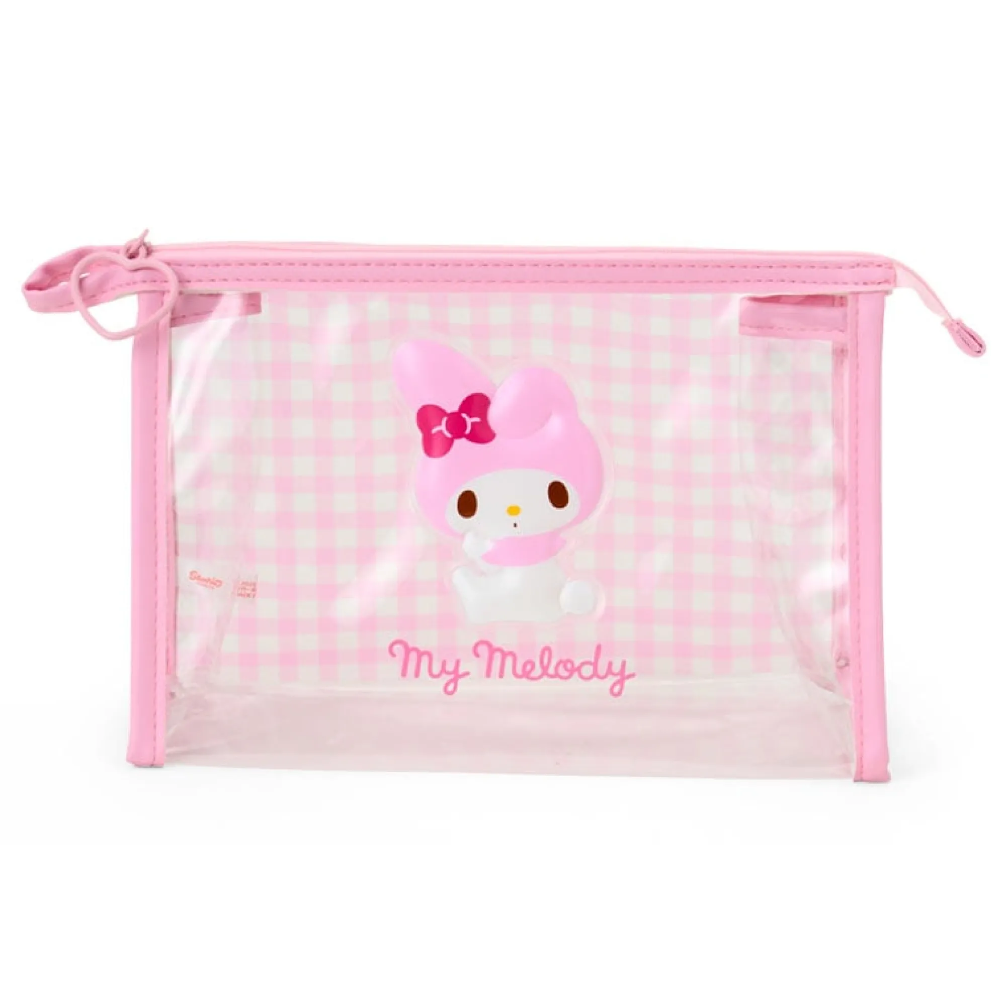 Japan Original My Melody Clear Gingham Zipper Pouch