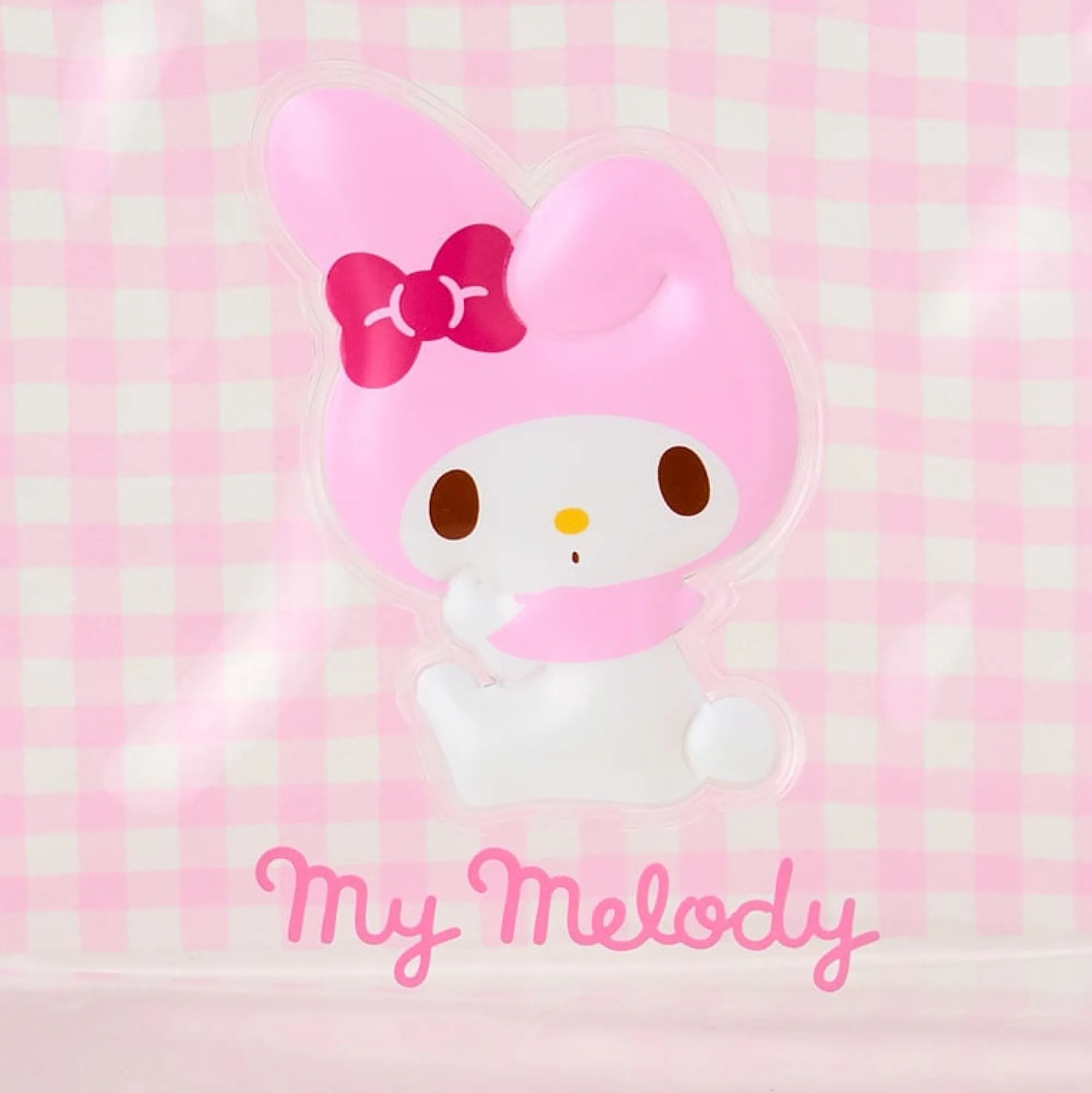 Japan Original My Melody Clear Gingham Zipper Pouch
