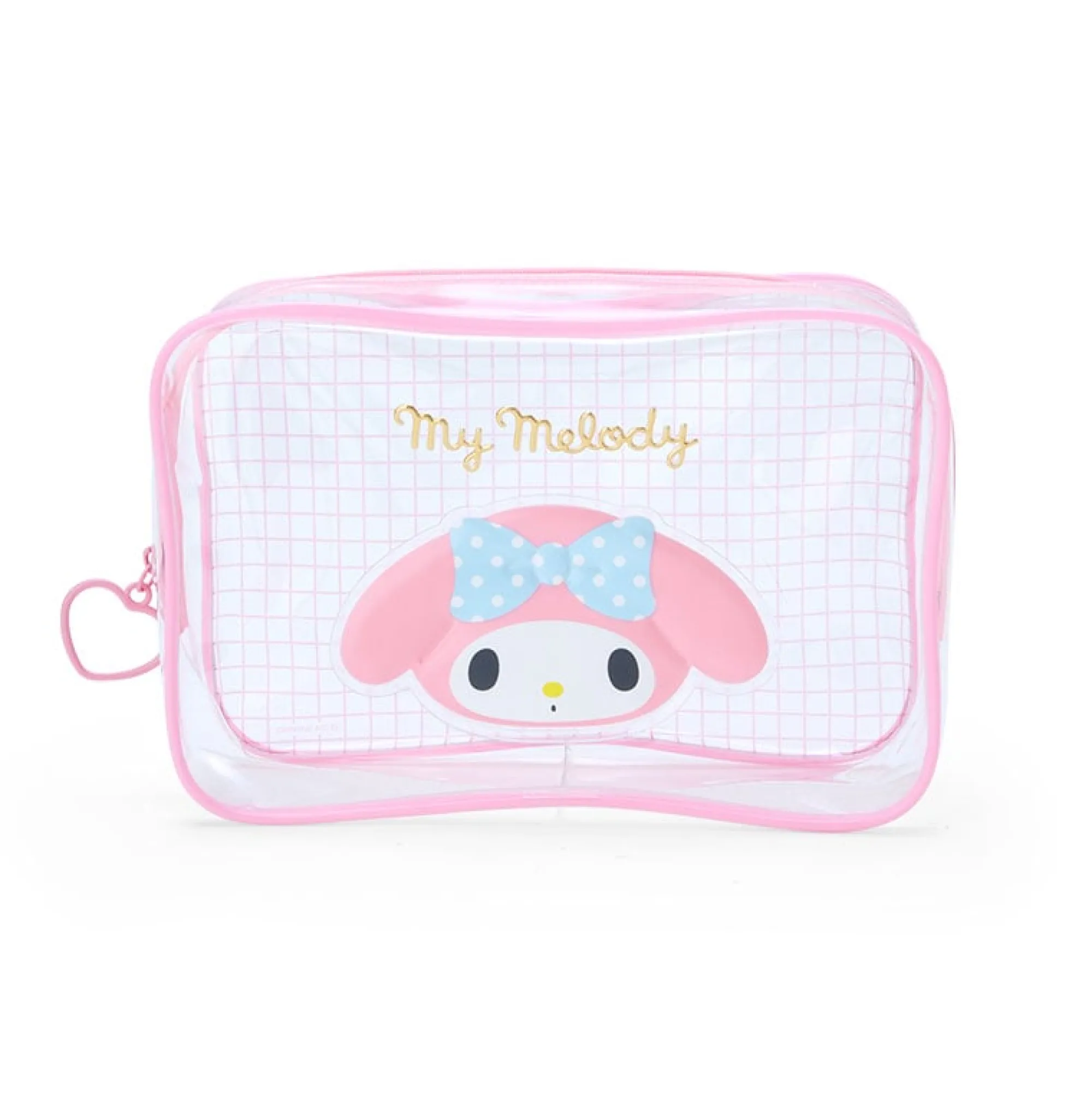 Japan Original My Melody Clear Grid Zipper Pouch