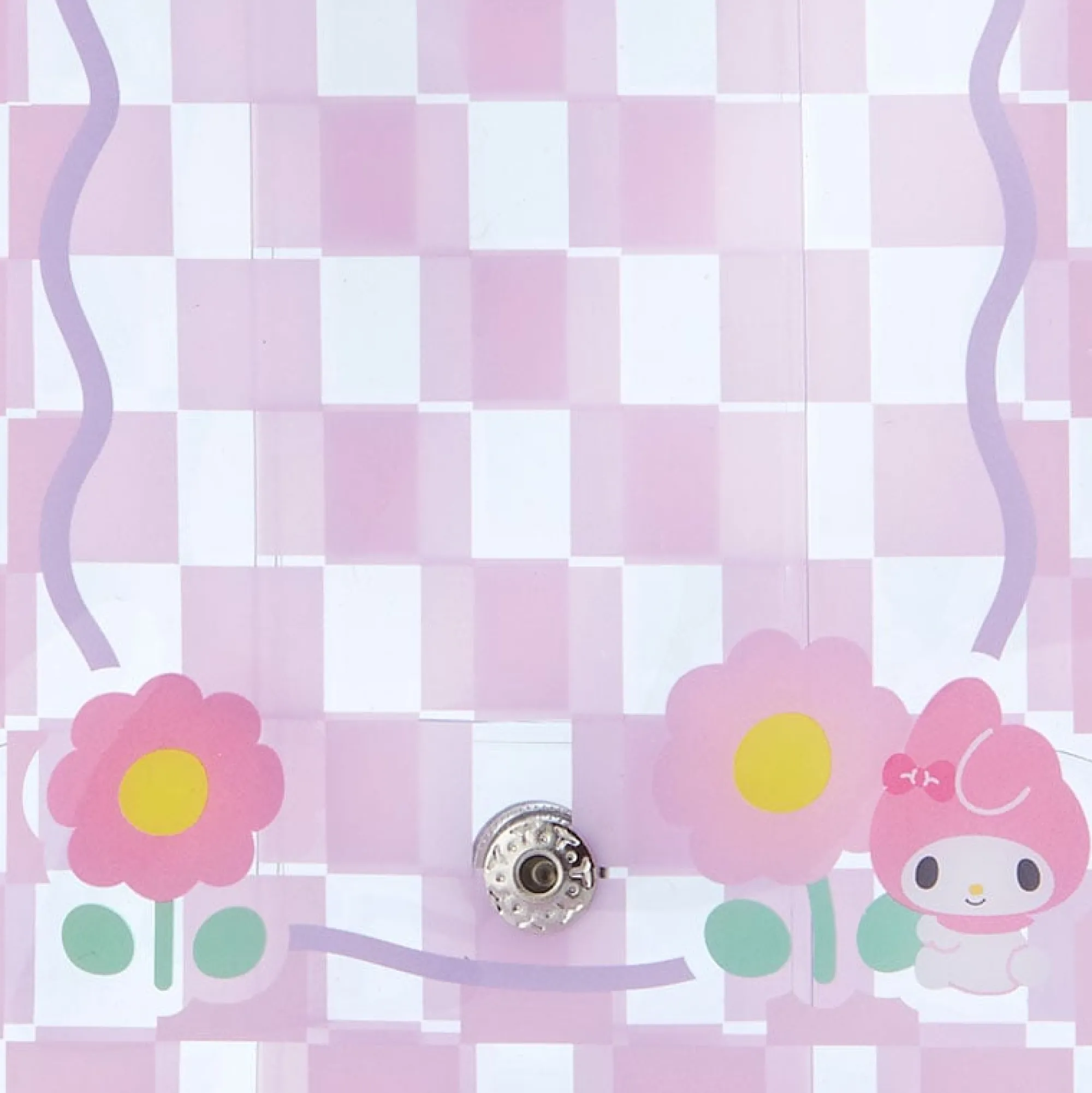 Japan Original My Melody Clear Snap Mini Pouch (Pastel Check Series)