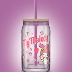 JoyJolt My Melody Favorite Flavor Lidded Glass Tumbler