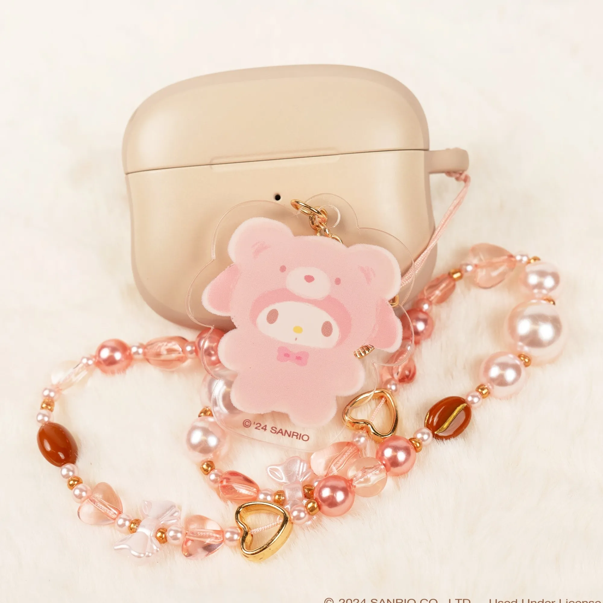 Hamee.com - Hamee US My Melody Latte Bear Beaded Charm Mobile Phone Wrist Strap