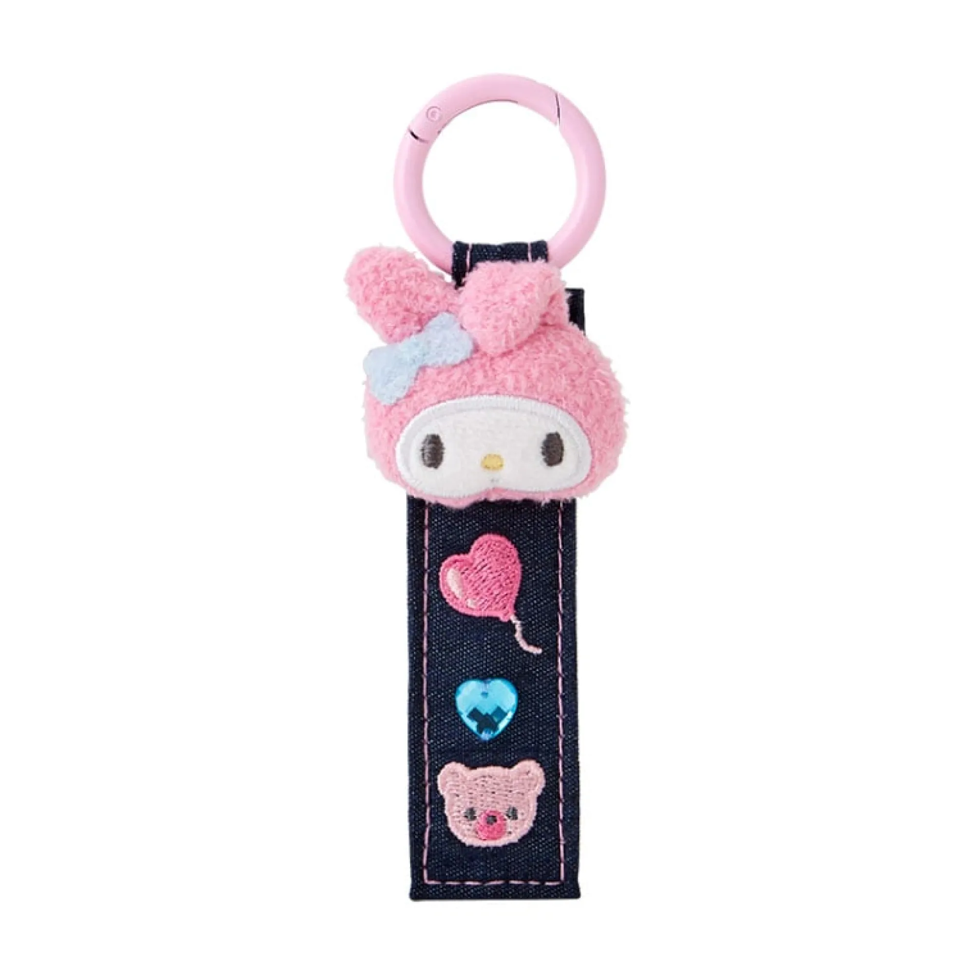 Japan Original My Melody Logo Keychain (Denim Patch Series)