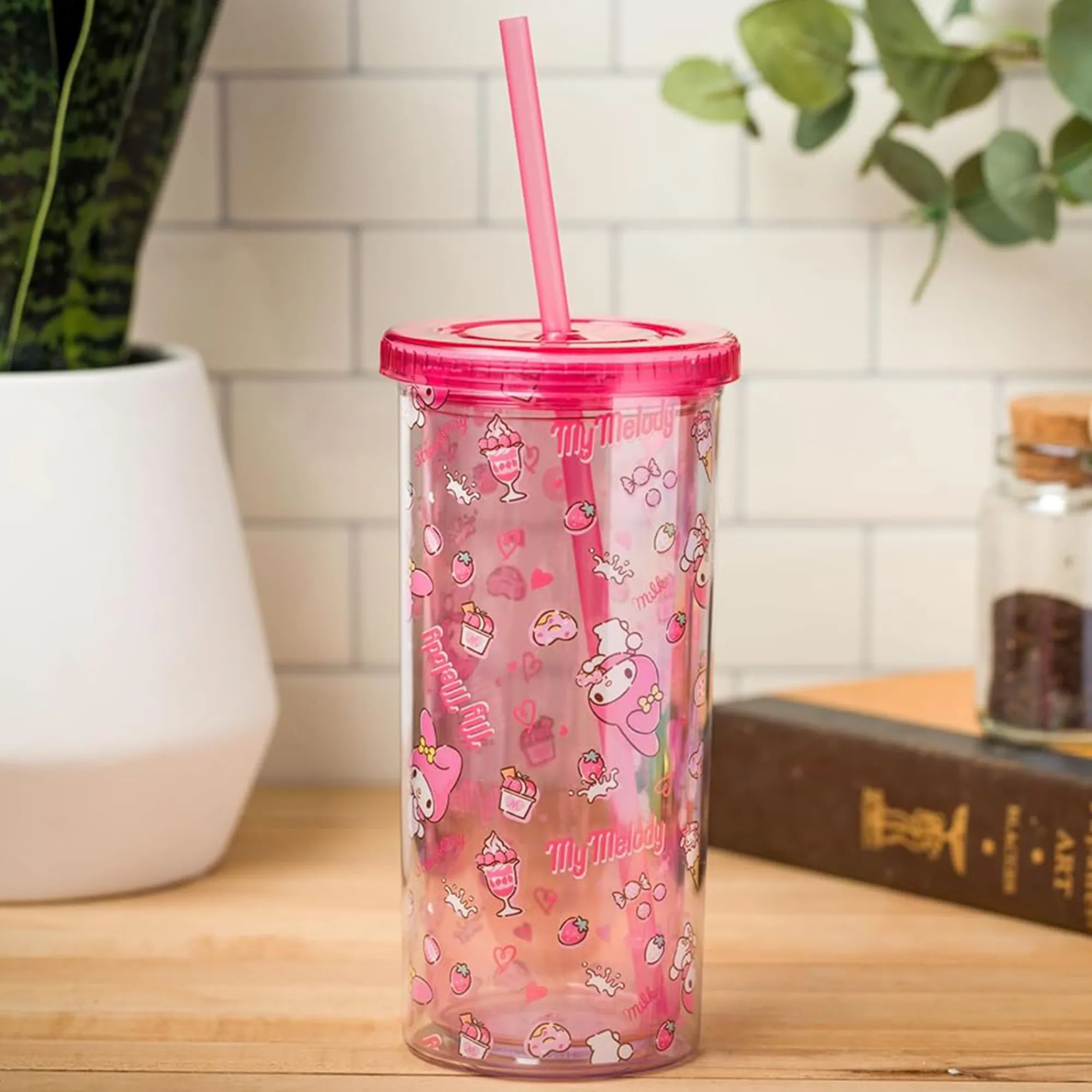 Silver Buffalo My Melody 20oz Strawberry Travel Tumbler