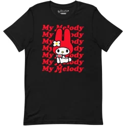 Printful My Melody Red Logo T-Shirt Black