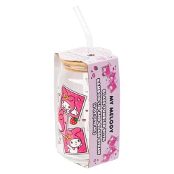 Silver Buffalo My Melody Snacks Bamboo Lidded Glass Tumbler