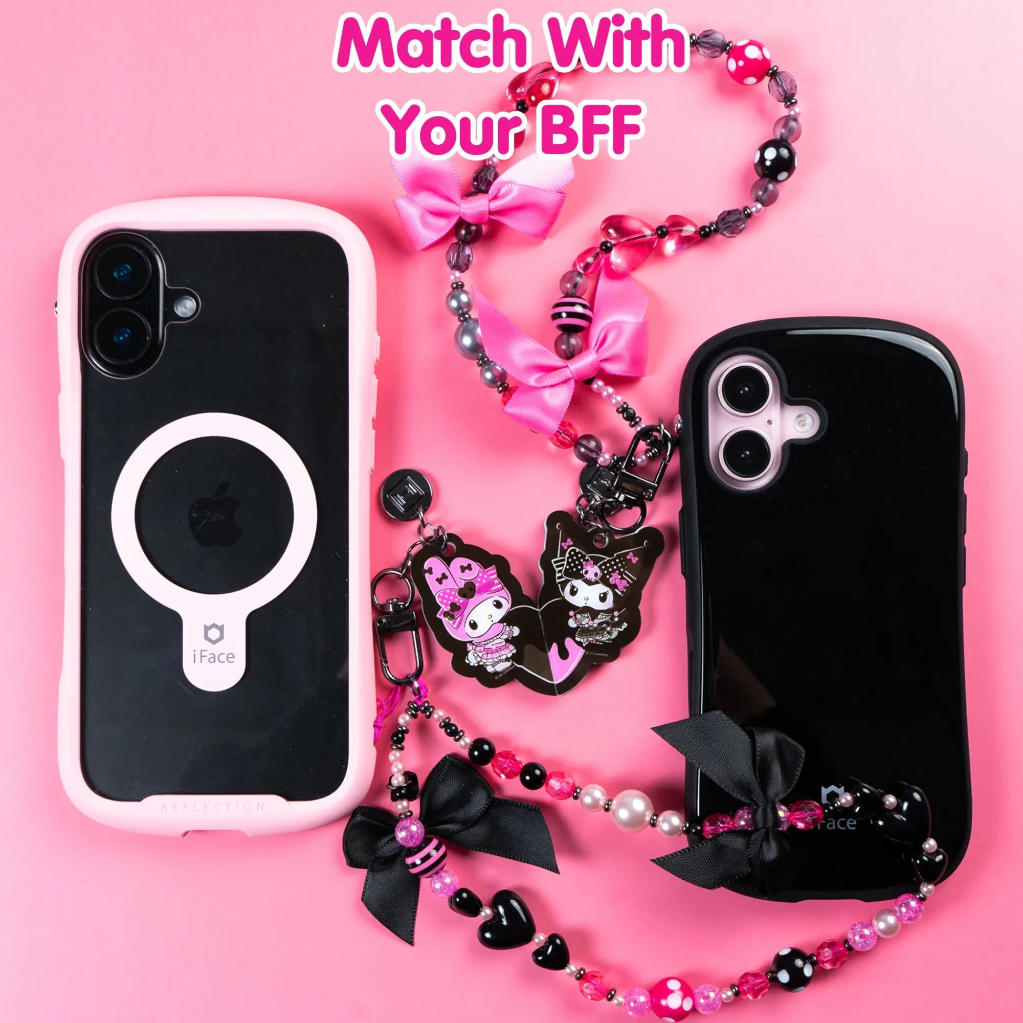 Hamee.com - Hamee US My Melody 50th & Kuromi 20th Anniversary 2-pc Bead Charm Strap Set