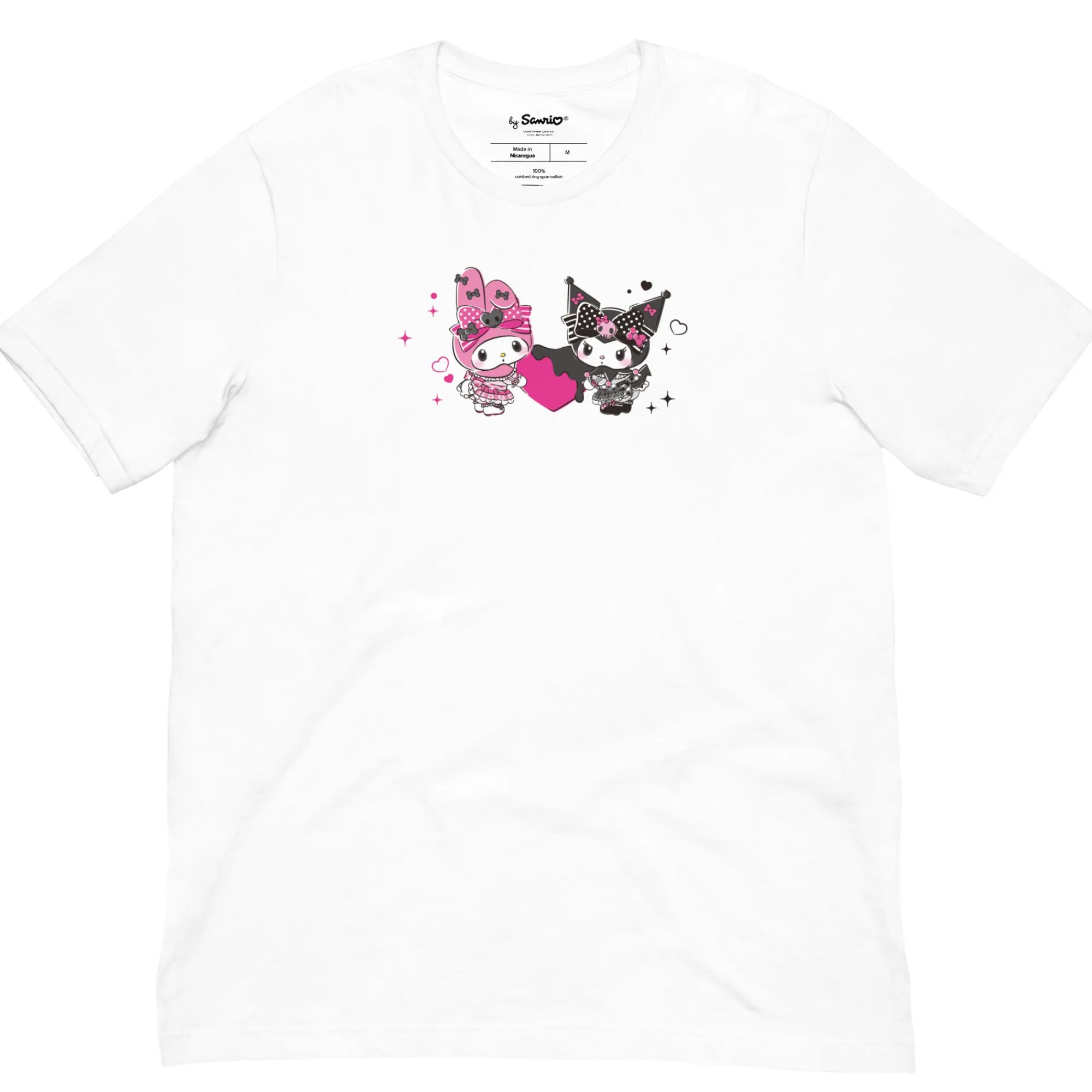 Printful My Melody 50th Anniversary and Kuromi 20th Anniversary Tee (Hearts)