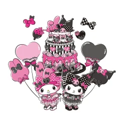 Printful My Melody 50th Anniversary and Kuromi 20th Anniversary Tee (Cake)