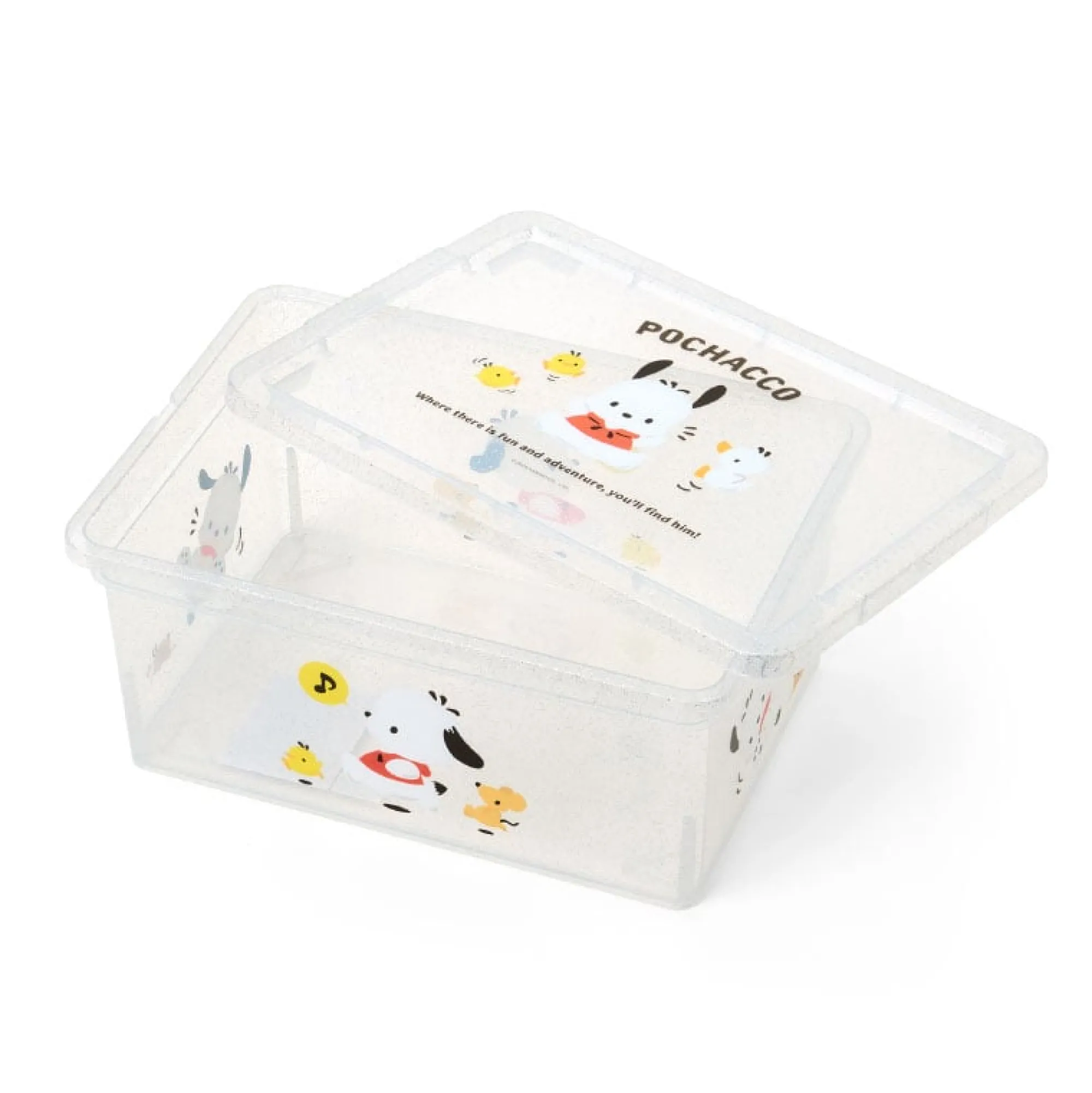 Japan Original Pochacco Clear Glitter Storage Bin (S)