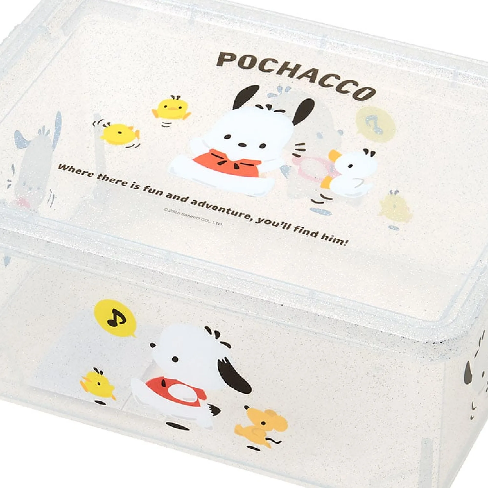 Japan Original Pochacco Clear Glitter Storage Bin (S)