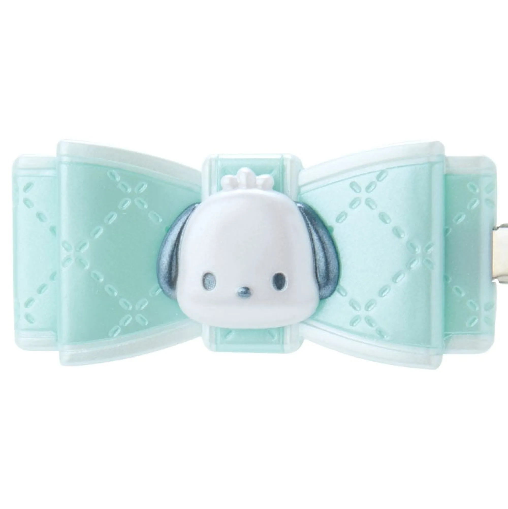 Japan Original Pochacco 2-Piece Hair Clip Set (Quilted Ribbon)